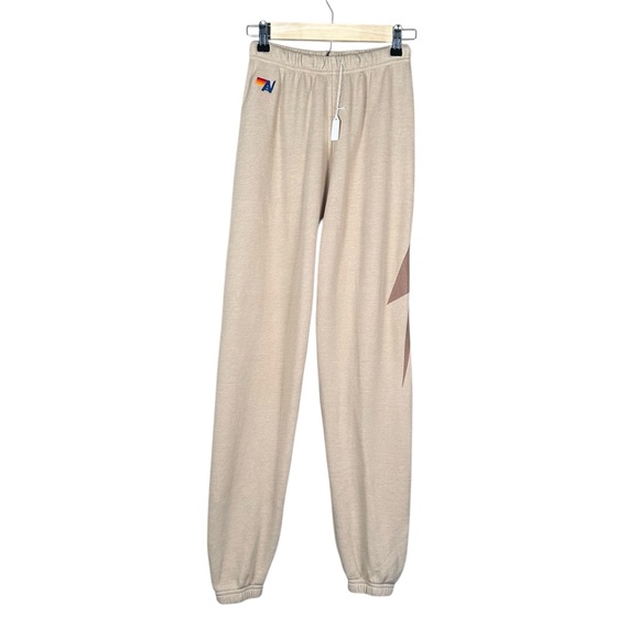 AVIATOR NATION Bolt Relaxed Crew Sweatpants in Sand // Mocha - Picture 8 of 12
